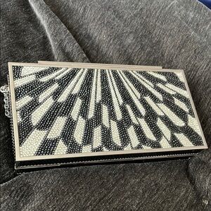 Judith Leiber Black and White Clutch